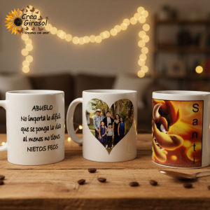 crea girasol tazas personalizadas